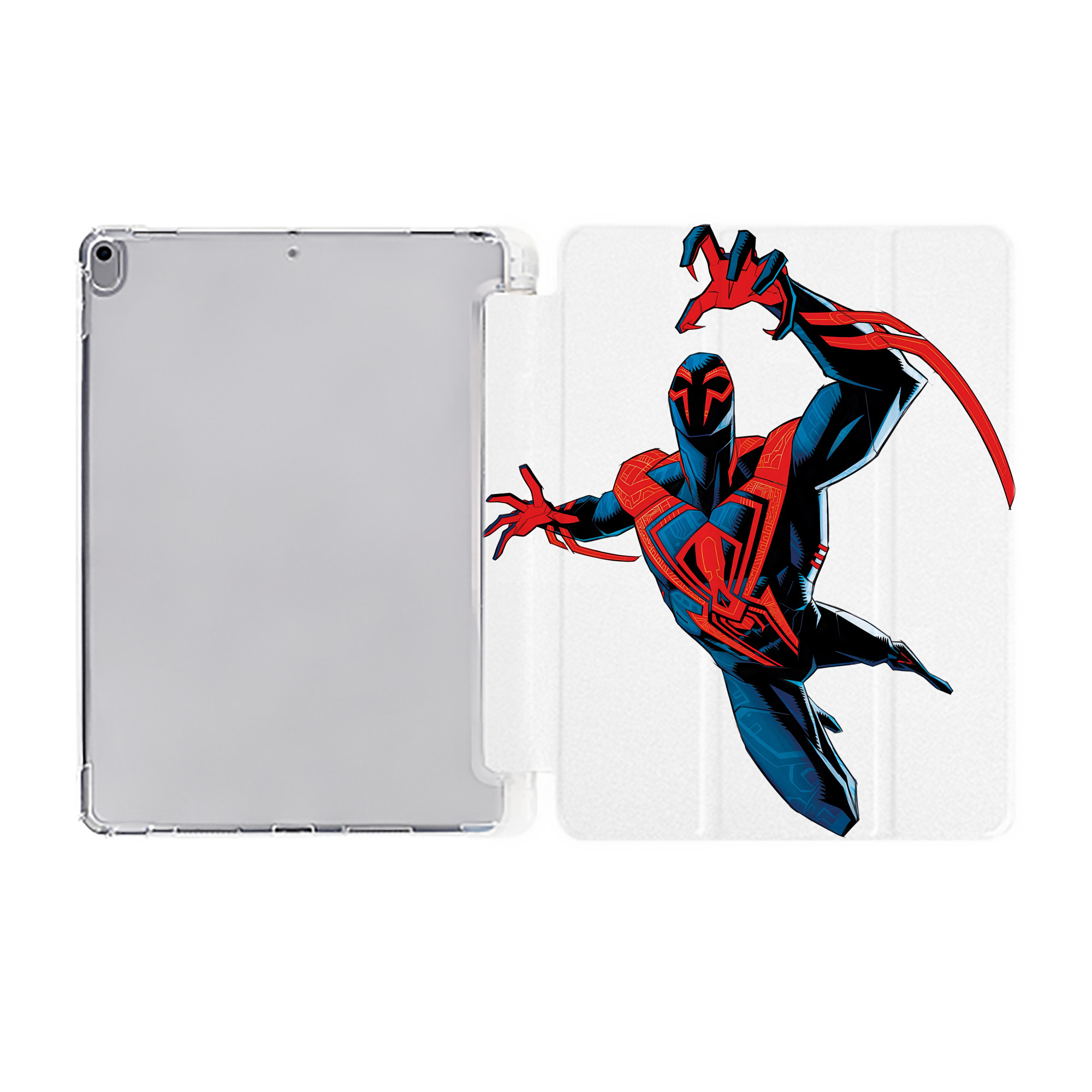 （画像用） Spider Man スパイダーマン IPad ケース ペン収納付き 三つ折りスタンド PUレザー×シリコン 対応機種9.5/10.5/10.9インチ